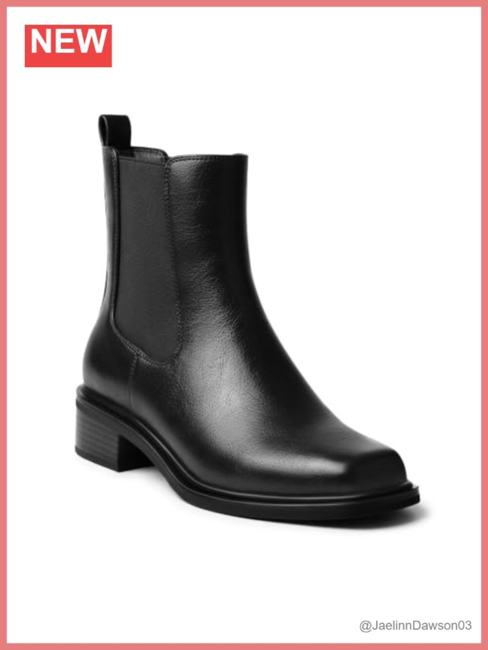 Herrlyn Women's Square Toe Chelsea Ankle Boots PU Leather Block Heel